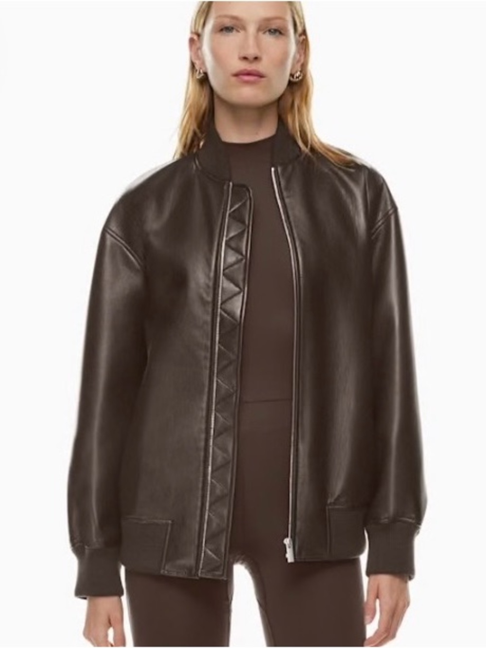 LIKE NEW - Aritzia Babaton Avedon Bomber - size XS - Colour Rich Mocha Brown
